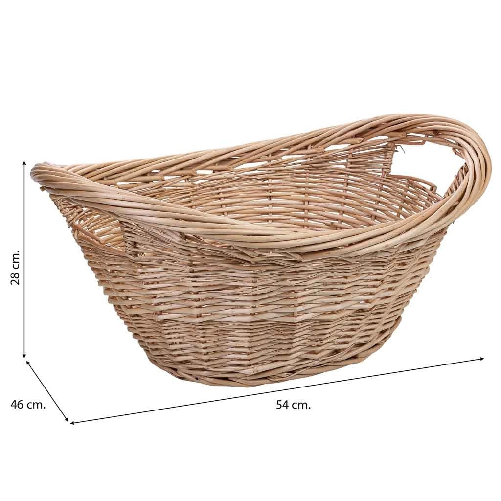 Cestino in vimini marrone 56x46x28h cm
