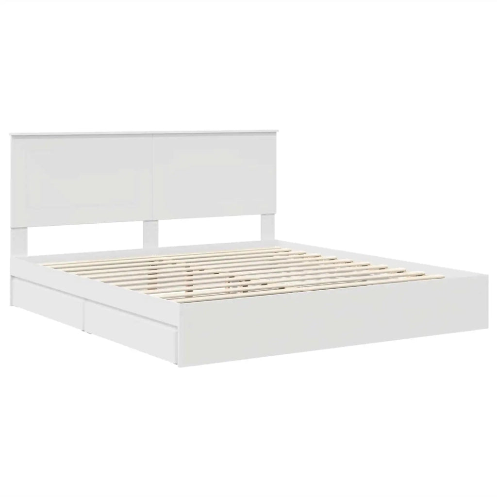 Letto con Contenitore Bianco 180 x 200 cm Legno multistrato