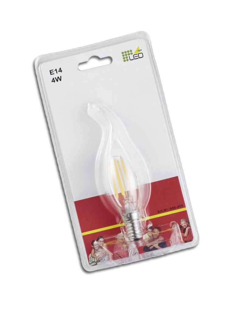 Lampadina LED fiamma trasparente E14 4W 3000K Trio