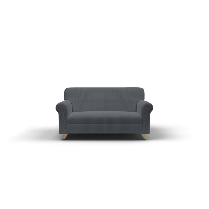 Copridivano Elasticizzato 4 Posti in Poliestere e Cotone Fashionable Grigio Scuro