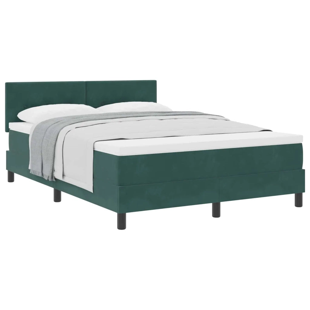 Letto a molle con materasso Verde Scuro 160 x 200 cm Velluto 3339185