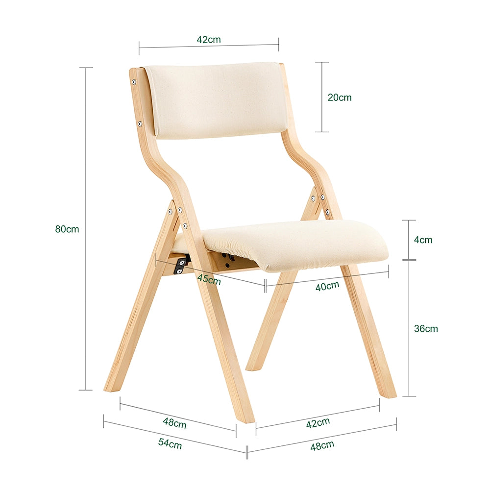 SoBuy FST40-Wx2, Lotto da 2 Sedie Pieghevoli da Pranzo con Seduta e Schienale Imbottiti, Design Elegante e Salvaspazio Sedie Pieghevoli da Interno, Perfette per Cucina, Ufficio ed Esterno, Bianco