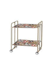 Carrello da cucina pieghevole sabbia con ruote BAUHAUS 2 ripiani