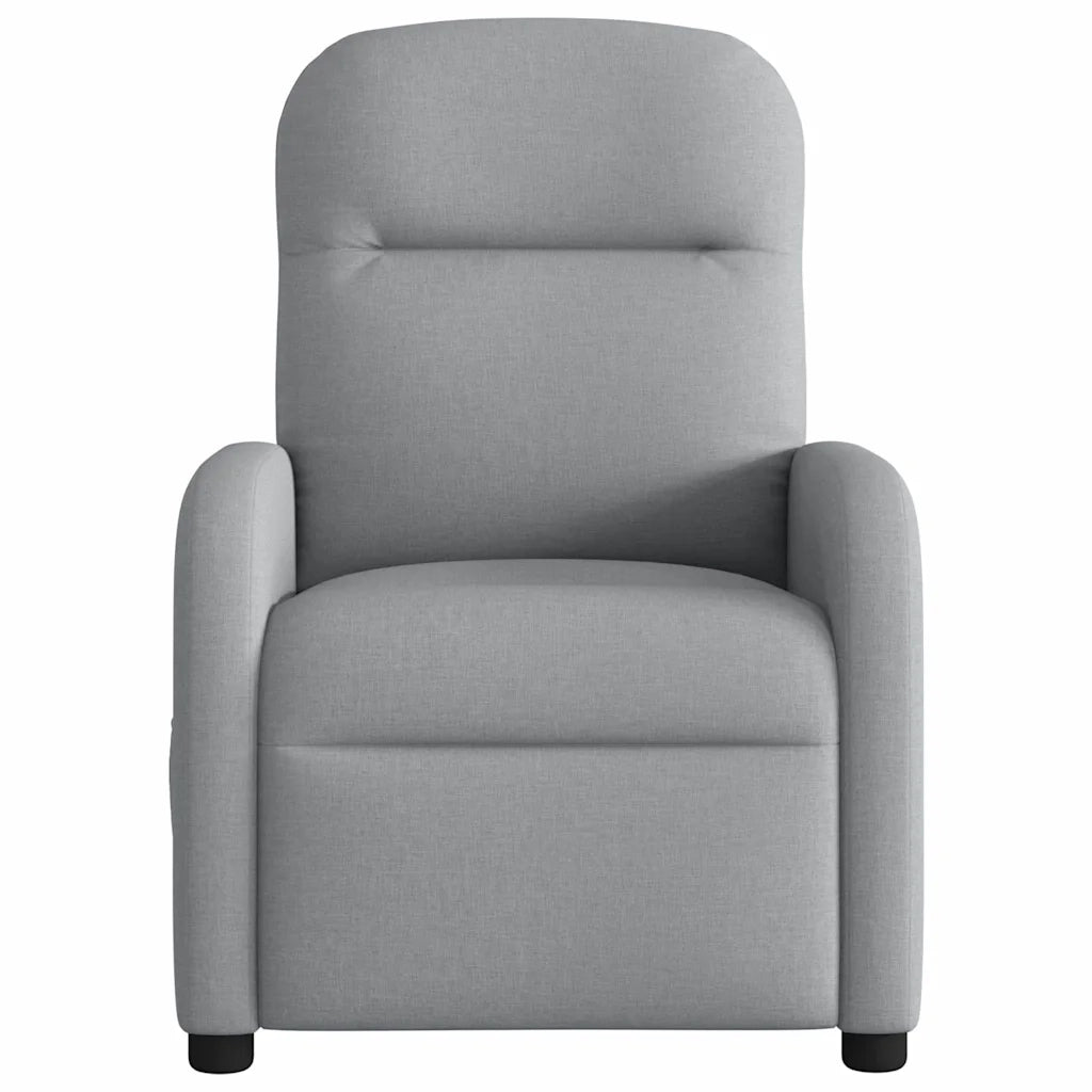 Divano Sedia-Poltrona Reclinabile Massaggio Elettrica Grigio Chiaro Tessuto 533396