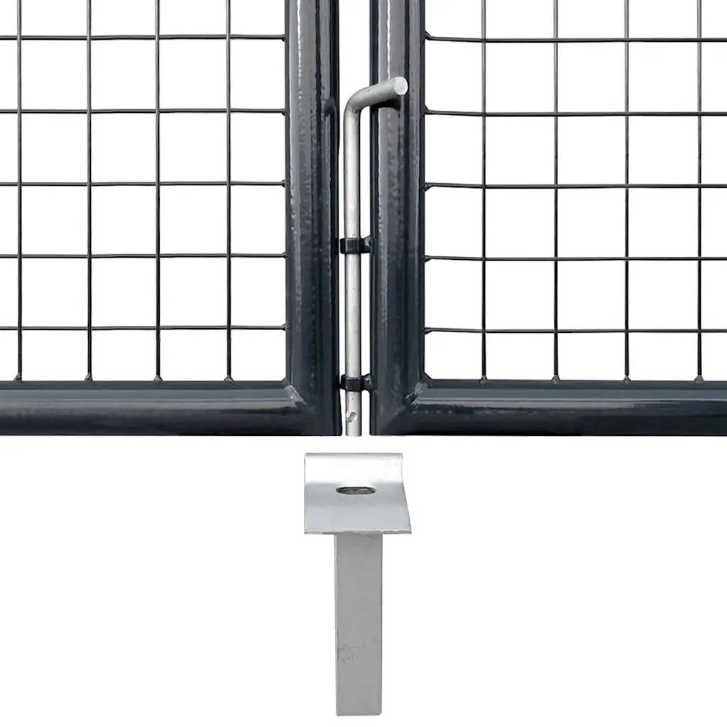 Cancello da Giardino in Rete di Acciaio Zincato 300x100 cm Grigio 143363