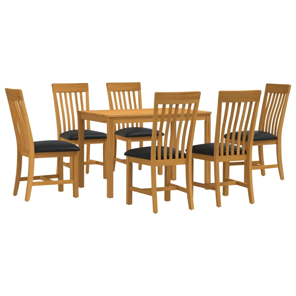 Set da pranzo 7 pz Nero Legno di Quercia Massello 3430264