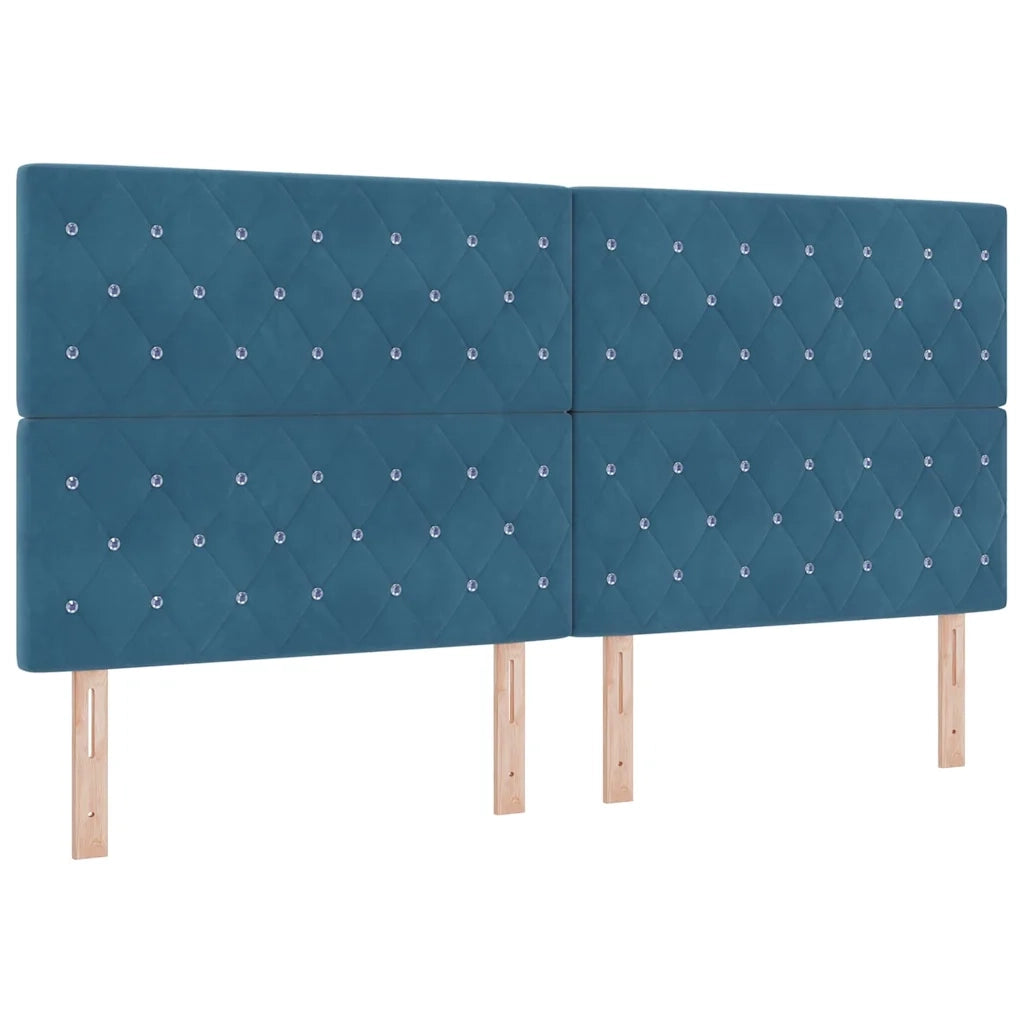Testiera LED con strisce LED Blu Scuro 200 cm Velluto 3338382