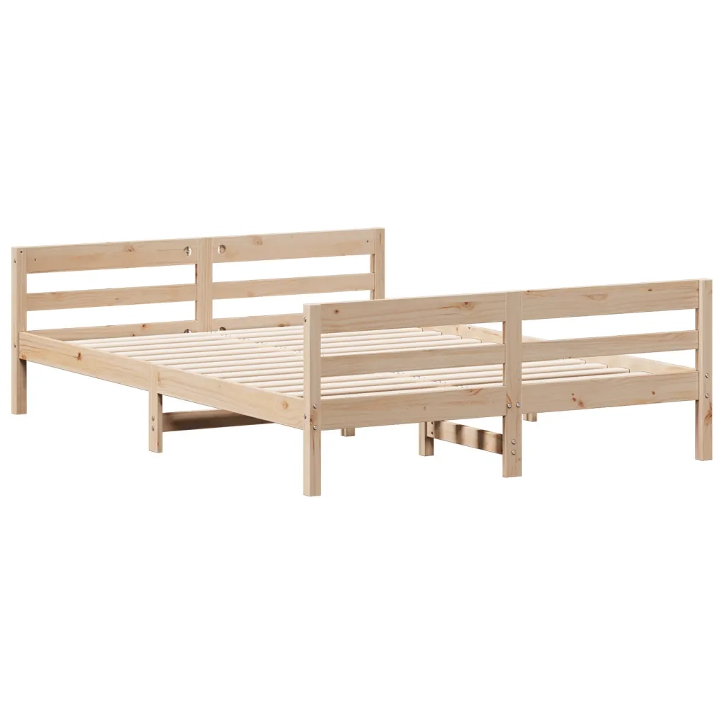 Letto senza Materasso-Struttura Letto 140x200 cm in Legno Massello di Pino 854698
