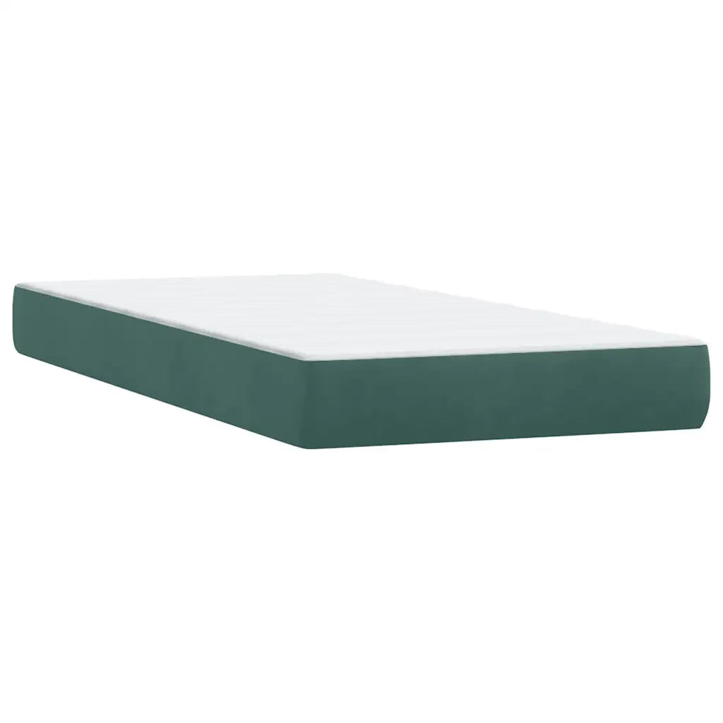 vidaXL Giroletto a Molle con Materasso Verde Scuro 80x220 cm Velluto