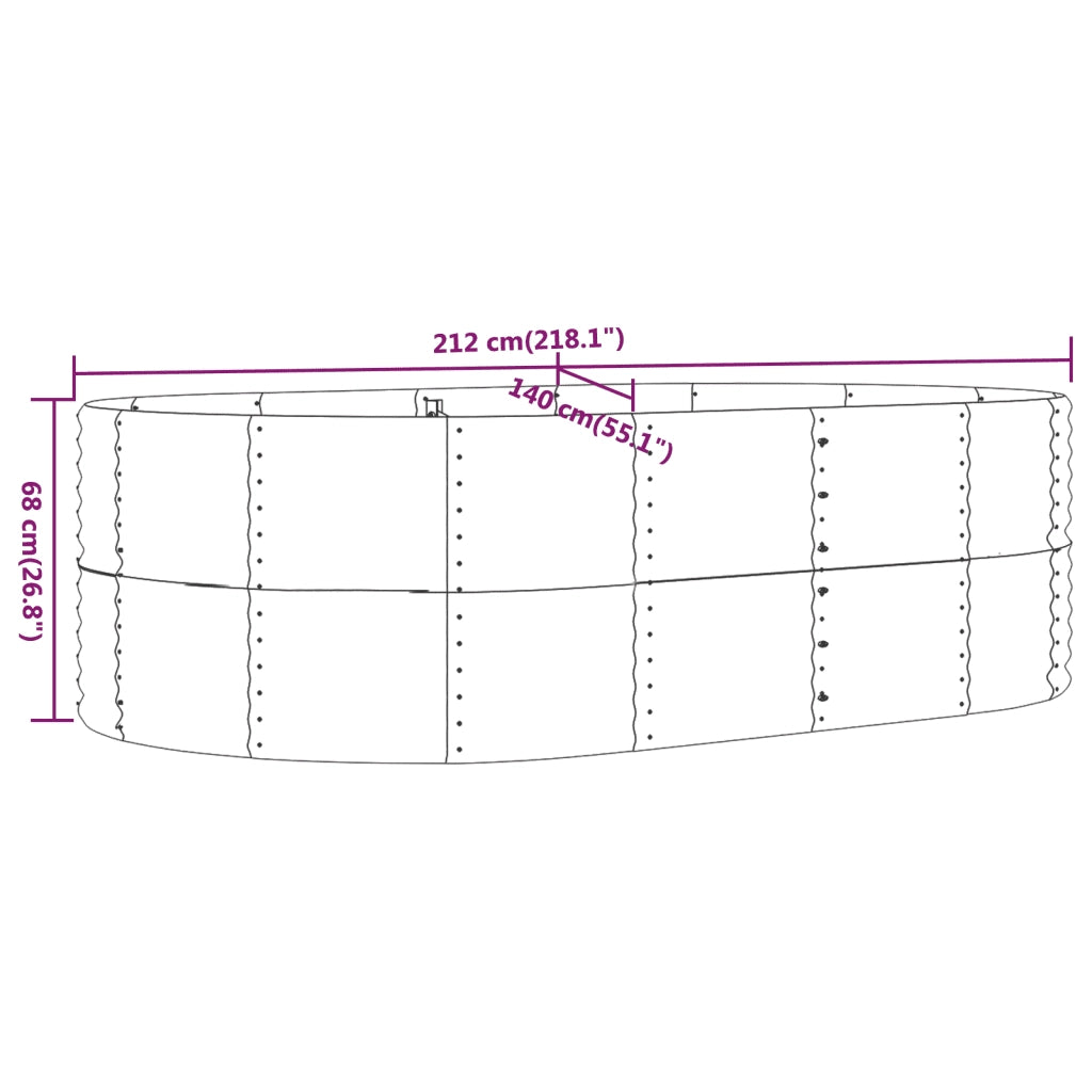 Letto Giardino Acciaio Zincato 212x140x68 cm Grigio 319094