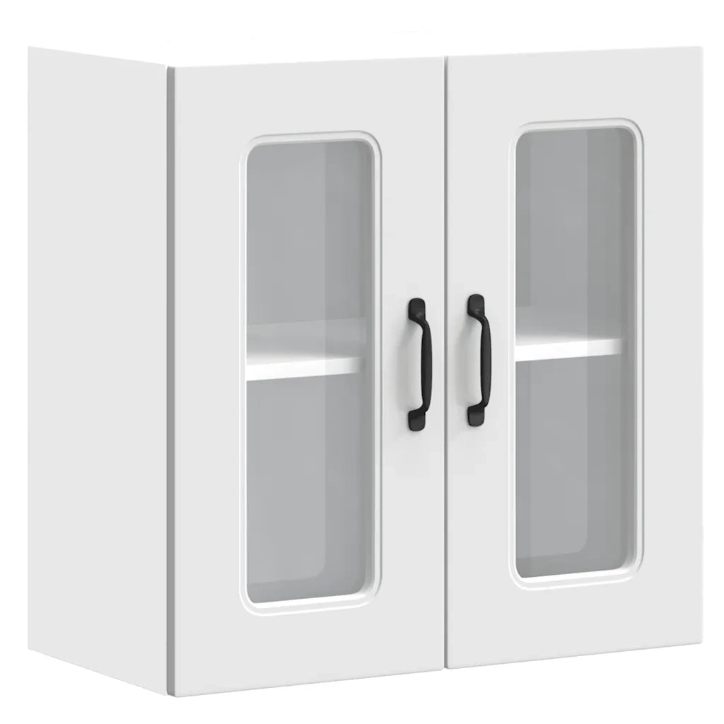 Pensile da Cucina con Porta in Vetro Kalmar Bianco Truciolato