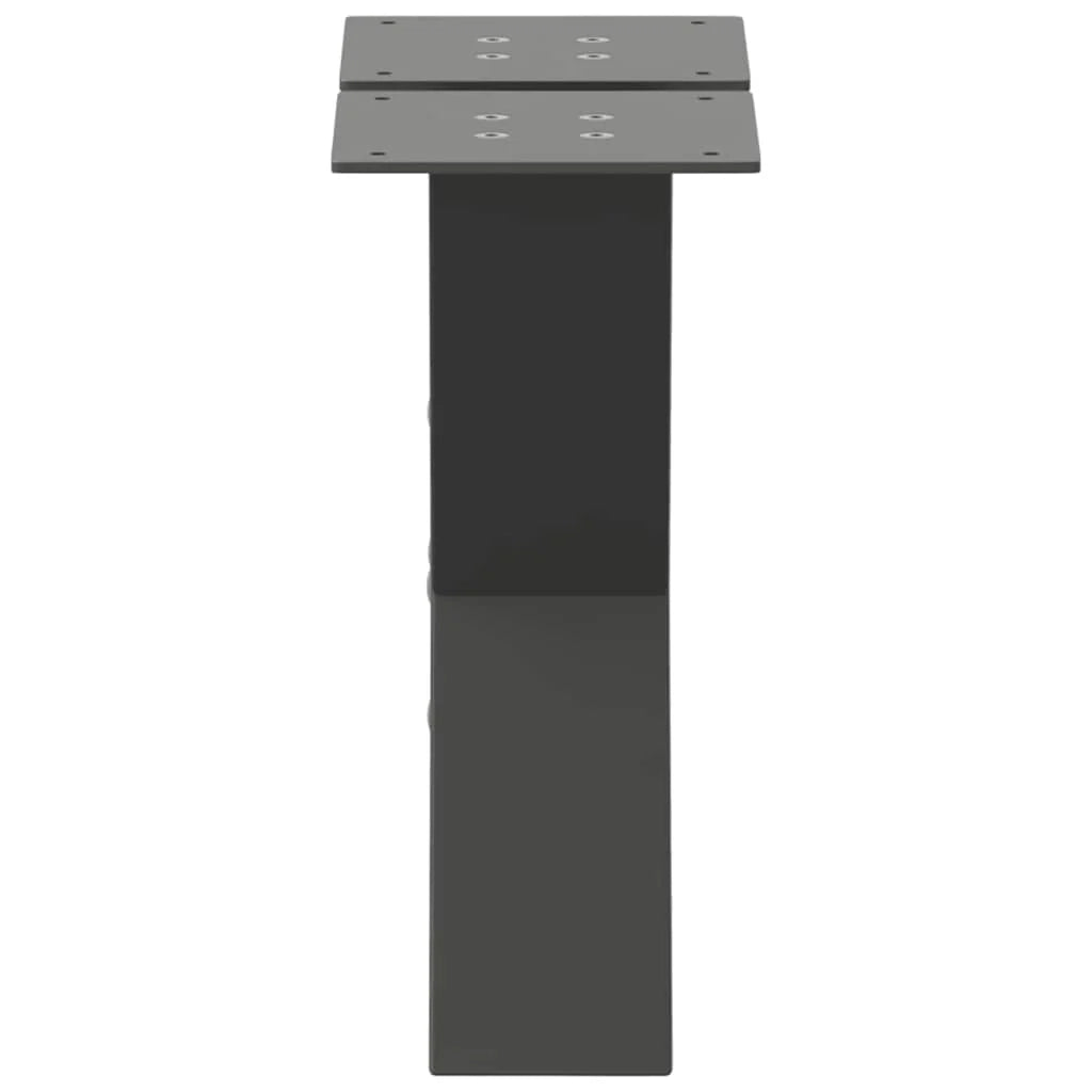 Set di 2 gambe regolabili per tavolino a forma di X 30 x 30 cm per mobili moderni in acciaio antracite 02_0057202