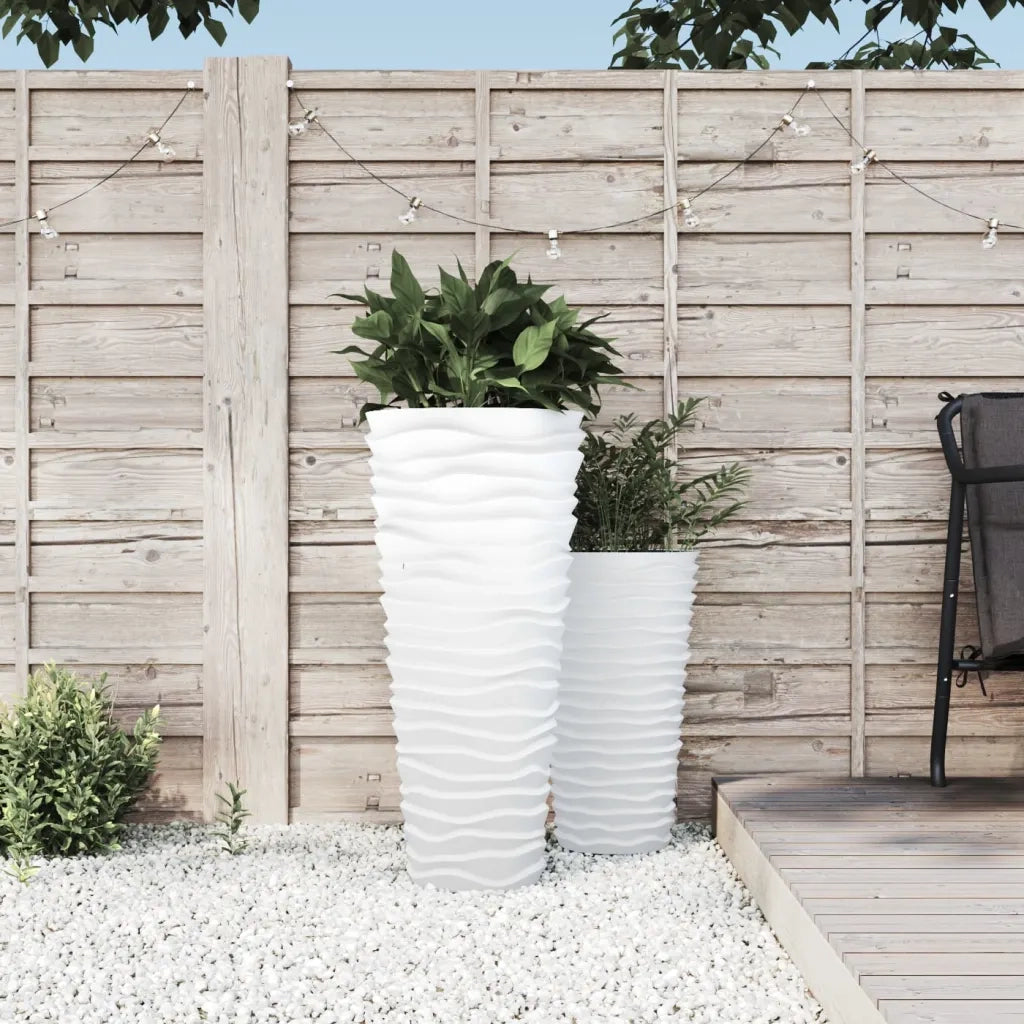 Fioriera | Cassetta per fiori | Vaso con Interno Rimovibile Bianco 18/45 L PP Scanalato