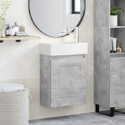 Mobile bagno con rubinetto Grigio Cemento 45,5 x 22,5 x 84 cm 889474