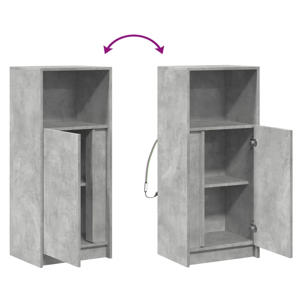 Buffet credenza cassettiera mobiletto mobile contenitore organizer per cucina soggiorno salotto con illuminazione a LED 42,5 x 34 x 100 cm legno ingegnerizzato grigio 02_0029803