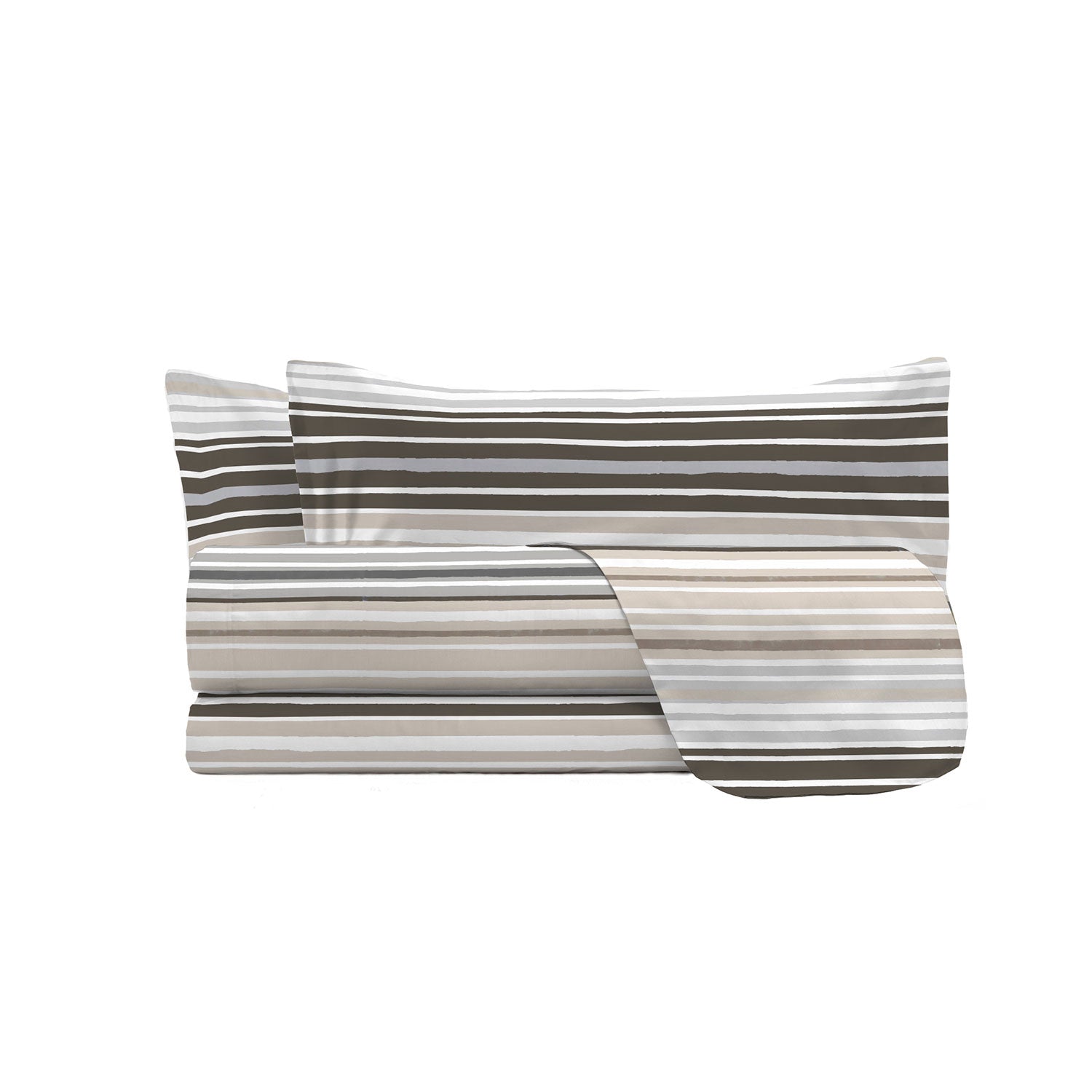 Set Lenzuola Matrimoniale con Stampa Sopra Sotto e Federe Linea River Tigri