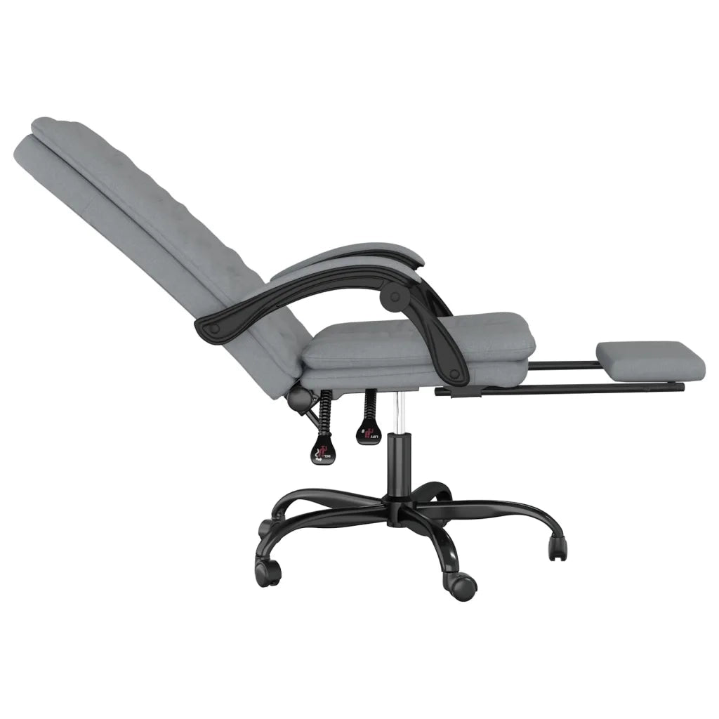 Poltrona | Sedia Relax da Ufficio Reclinabile Grigio Chiaro in Tessuto