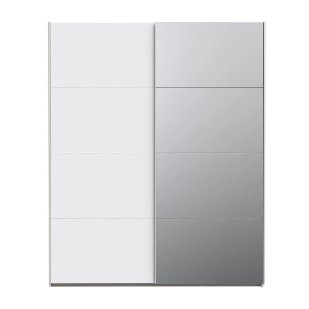 Armadio Elio 2 ante scorrevoli bianco con anta a specchio 170x61x210.5H