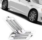 Due decorazioni per griglia di aspirazione laterale in auto, griglia di aspirazione laterale netta, copertura gommativa, regolazione cappello di aspirazione cappello del motore (argento).
