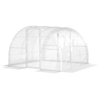 Serra da Giardino a Tunnel 3 x 3 x 2 m 9 m² con Porta a Cerniere Telo, in PE 150 g/m², per Verdure, Piante, Fiori, Trasparente