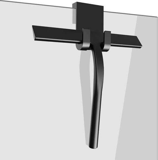 Asciugamano per vetro con nucleo in silicone per bagno, doccia, camera da bagno, specchio, pulizia vetro, pavimenti (nero, piccolo)