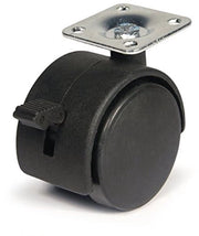 Kit di supporti per ruote in acciaio con doppia fissazione, 50 mm con freno, set da 4 pezzi