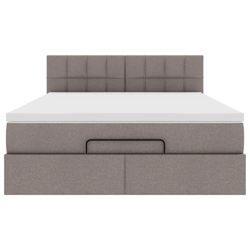 Pouf Letto con Materasso Tortora 140x200 cm in Tessuto 3311467