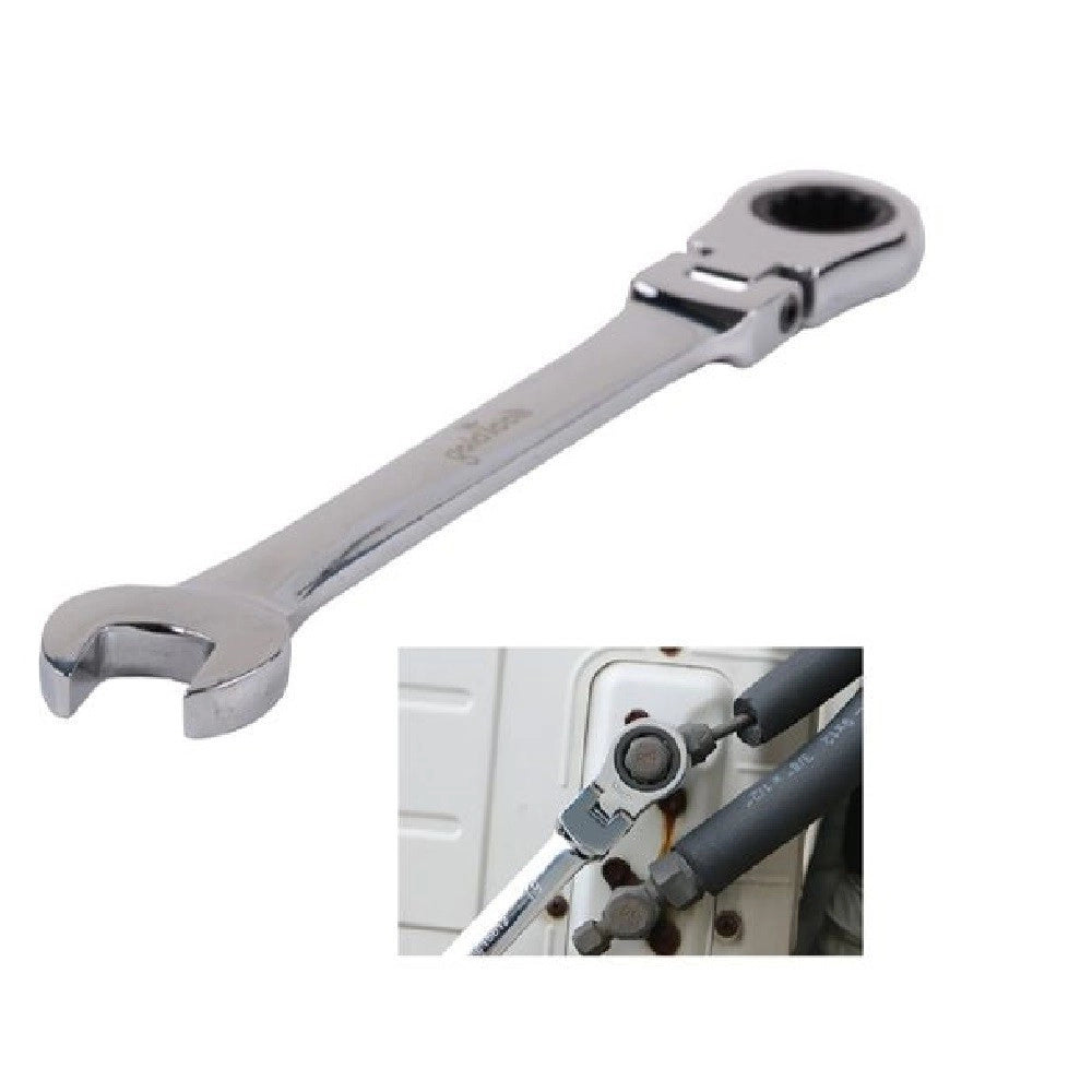 Trade Shop - Chiave A Cricchetto Combinata 17mm Testa Pieghevole Cromo Vanadio Utensile 91738 -