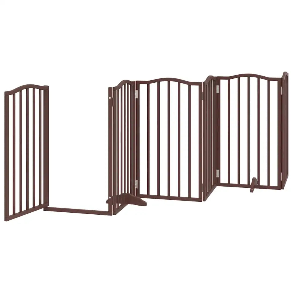 vidaXL Cancello Cani Porta Pieghevole Marrone 9 Pannelli 450cm Pioppo