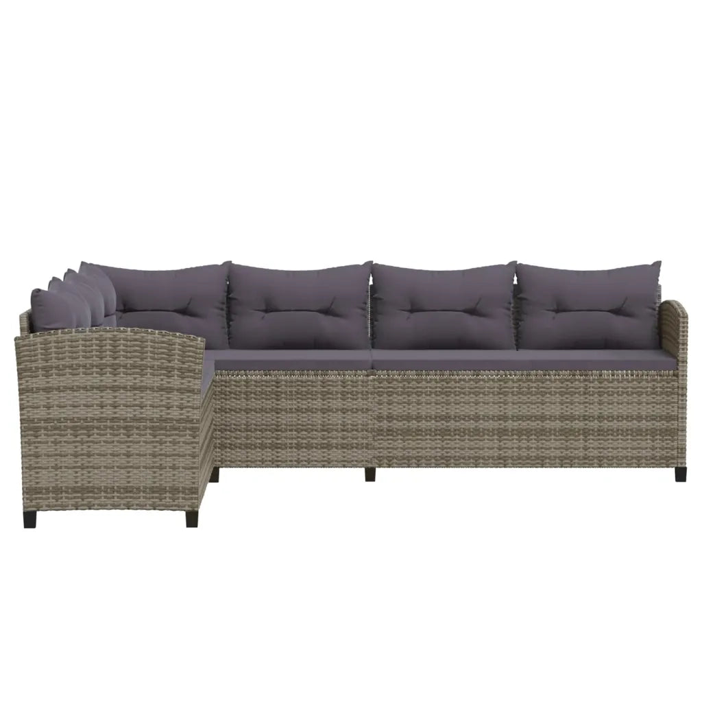 Set Divani da Giardino 3 pz con Cuscini in Polyrattan Grigio cod mxl 38720