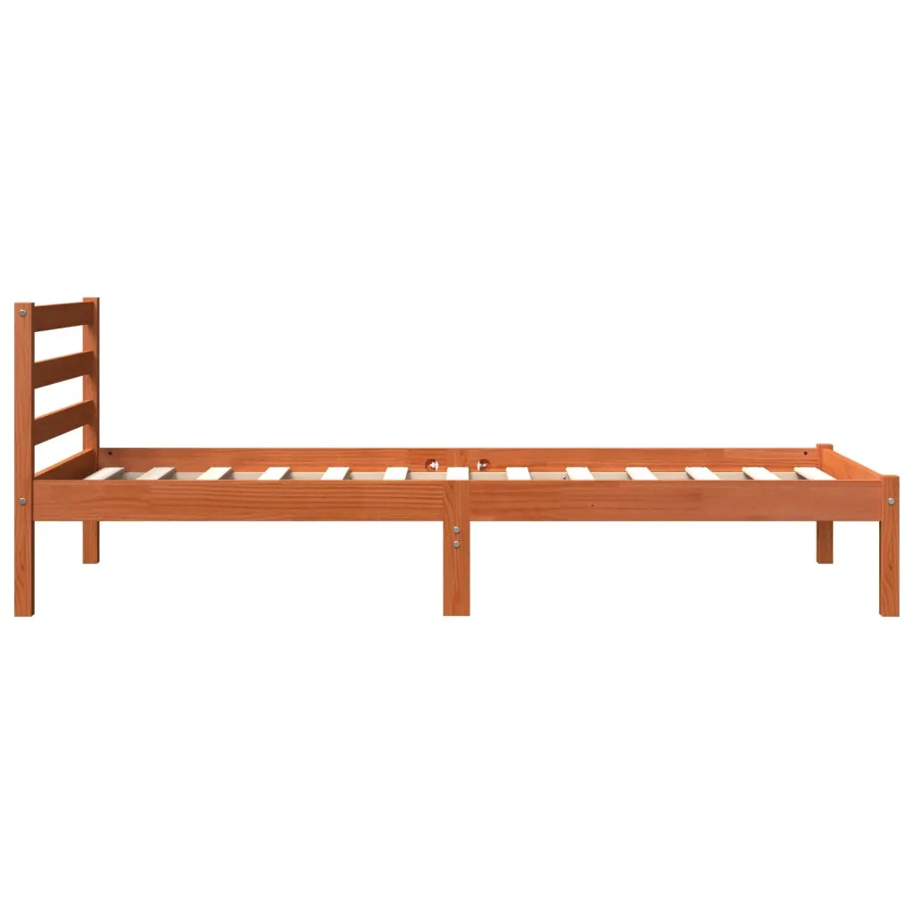 Letto senza Materasso Marrone Cera 75x190 cm in Legno di Pino 844137