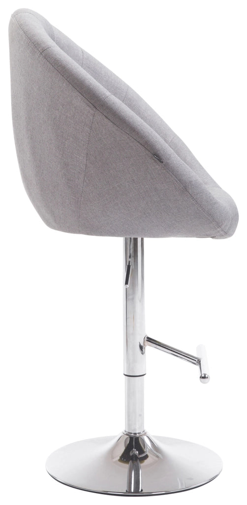 Sgabello da bar London V2 in tessuto grigio,cromo