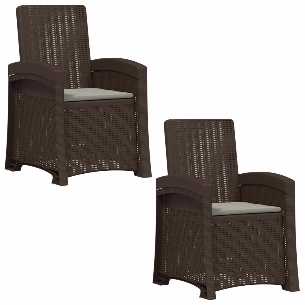 Sedia da giardino reclinabile effetto rattan 2 pz PP 8012023