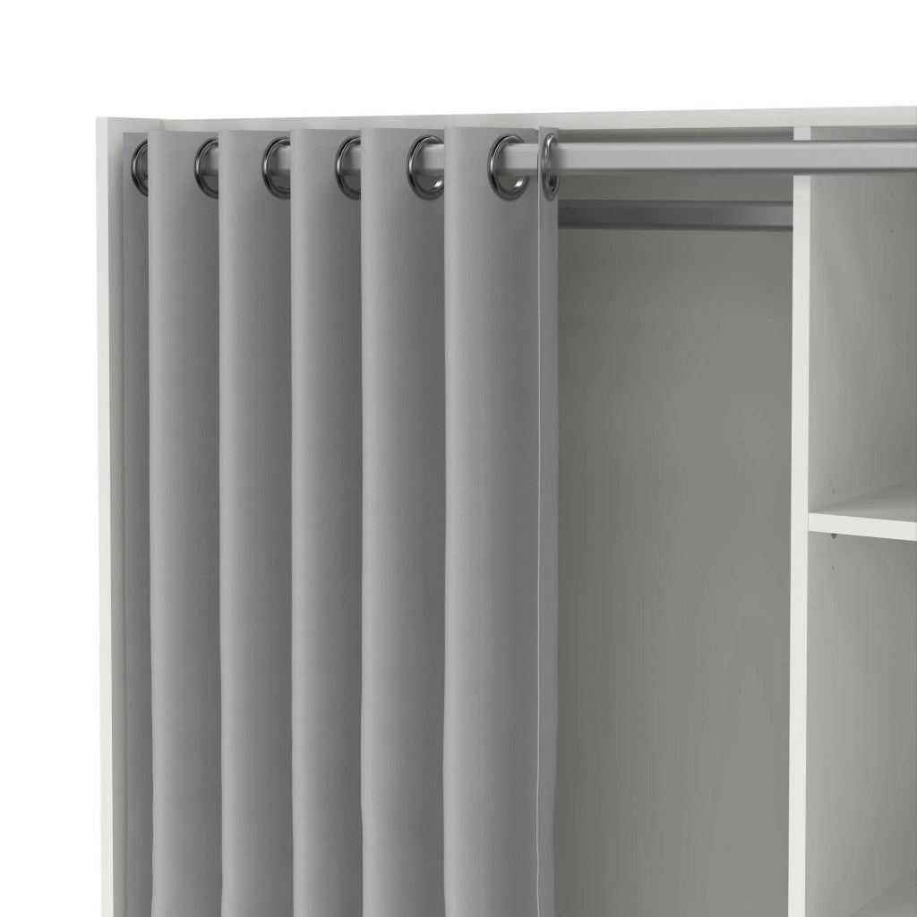 Guardaroba grande Jal, Mobile camera da letto, Cabina armadio portabiti, Armadio appendiabiti, 105x48 h180 cm, Bianco e Grigio