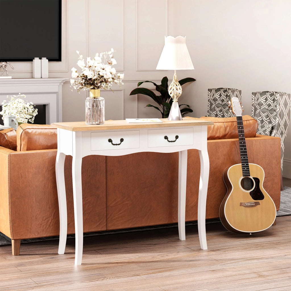 Tavolo console ¨C Zephmum ¨C Bianco legno 87x34x78 cm