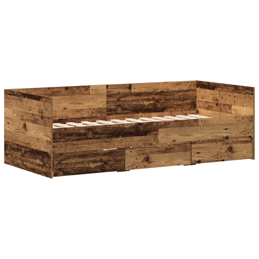 Letto a Giorno Rustico Legno Antico Legno ingegnerizzato