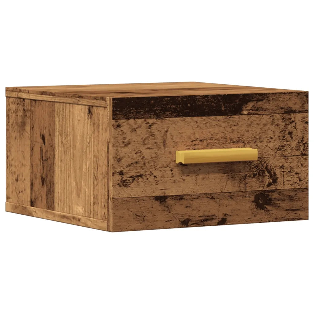 Comodino a Muro Legno Antico 35x35x20 cm 857063