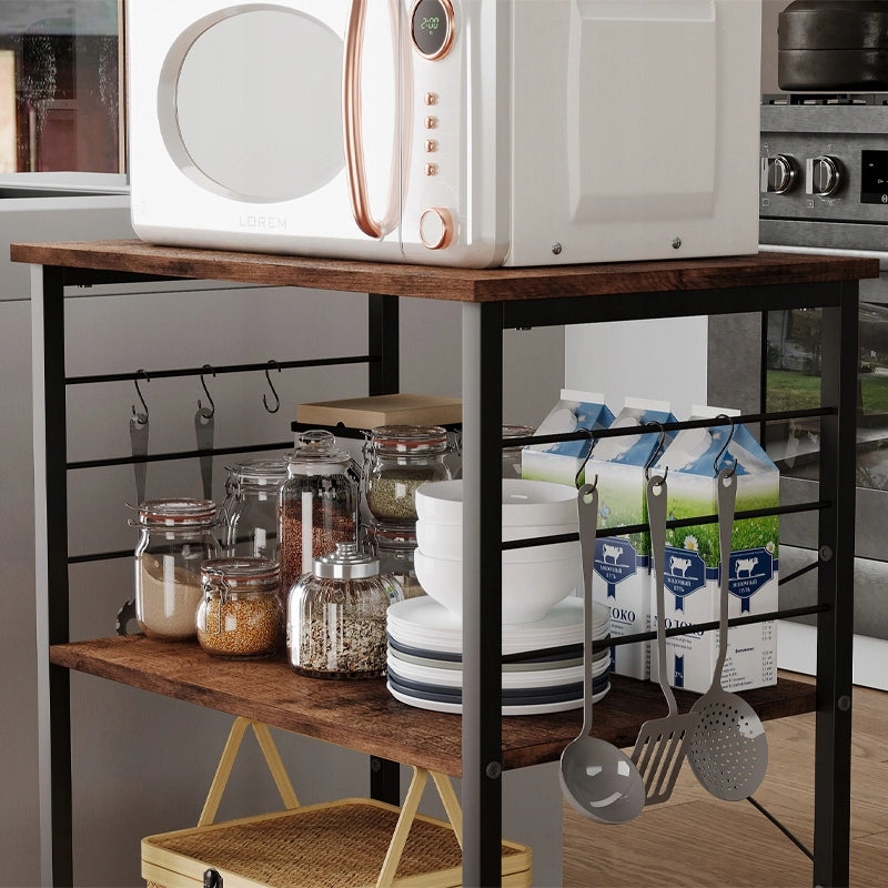 Mobile su ruote marrone, tavolino da cucina 60 cm