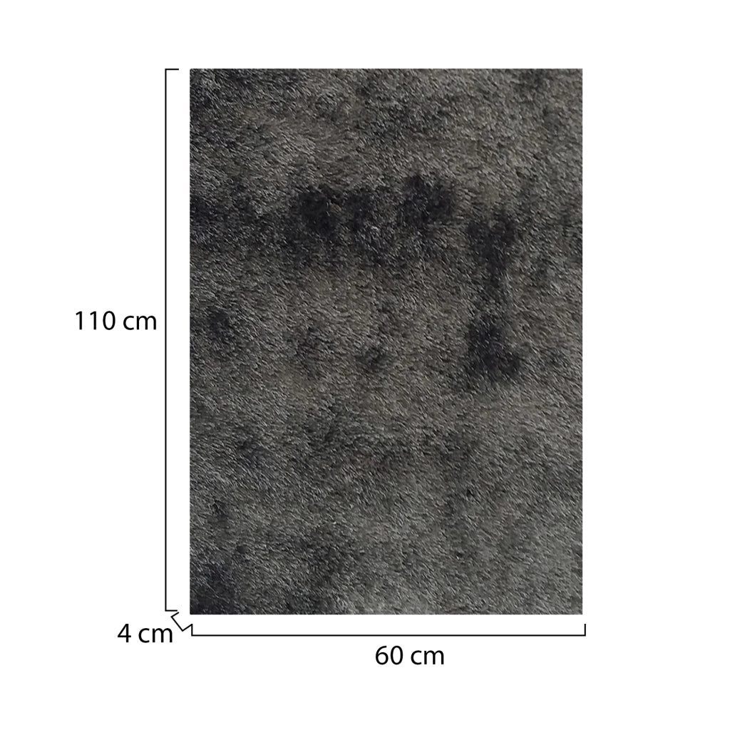 Lateleha, Tappeto Altezza Pelo 35 mm 100% Poliestere, 110x60 cm Nero Antracite