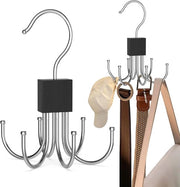 2 pezzi di riemhangers rotanti a 360° - Organizzatore per armadio - Soluzione di archiviazione rotativa a 360° - per sciarpe, borse e giacche - Sistema di organizzazione spaziale in metallo - Adatto per armadio o camera da letto studentesca