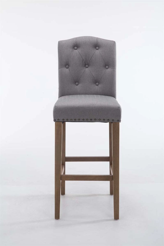 Sgabello Louise in tessuto antico chiaro,grigio chiaro