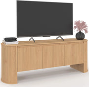 Mobile TV DIVIA 140 cm a 3 ante con design arrotondato in faggio
