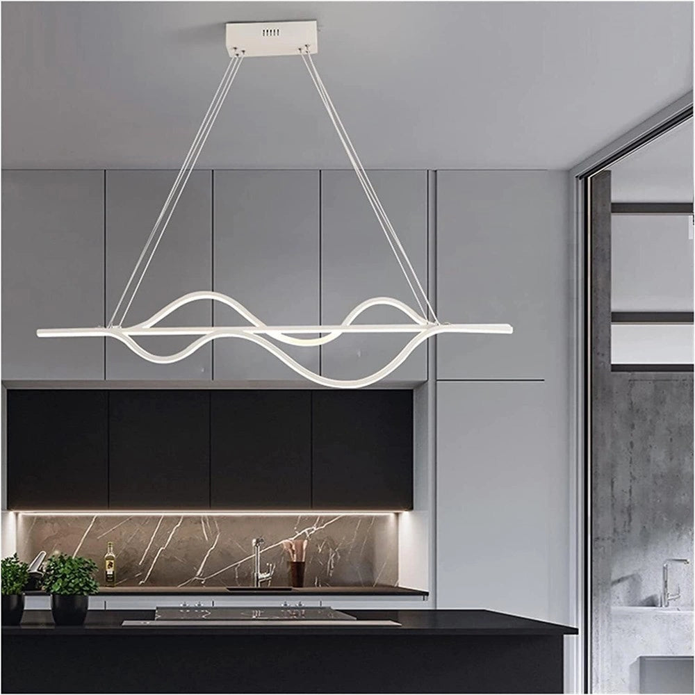 Trade Shop - Lampadario Led A Sospensione 39 Watt Moderno Onde Luce 6500k 4000k 3000k B64-b -