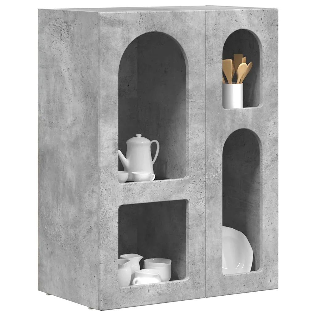 Credenza-Buffet-Armadio da cucina Grigio cemento 59 x 35 x 80.5 cm Legno multistrato