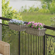 Cestino Appendibile per Piante 2 pcs Grigio 48 x 22 x 15 cm