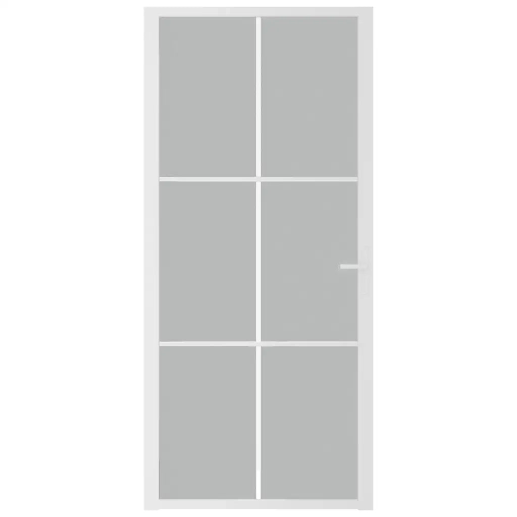 Porta Interna 93x201,5 cm Bianco Opaco Vetro e Alluminio cod mxl 58333