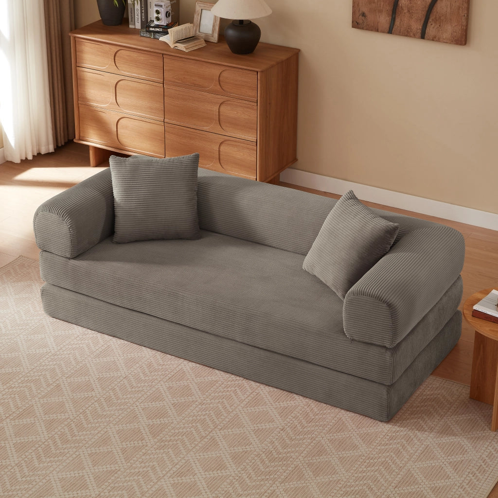 DIVANO LETTO Modulare 41x41x99 cm Taupe in schiuma