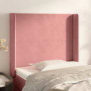 Testiera ad Orecchio-Testata con Orecchie Nera 103x16x118/128 cm in Velluto 420475