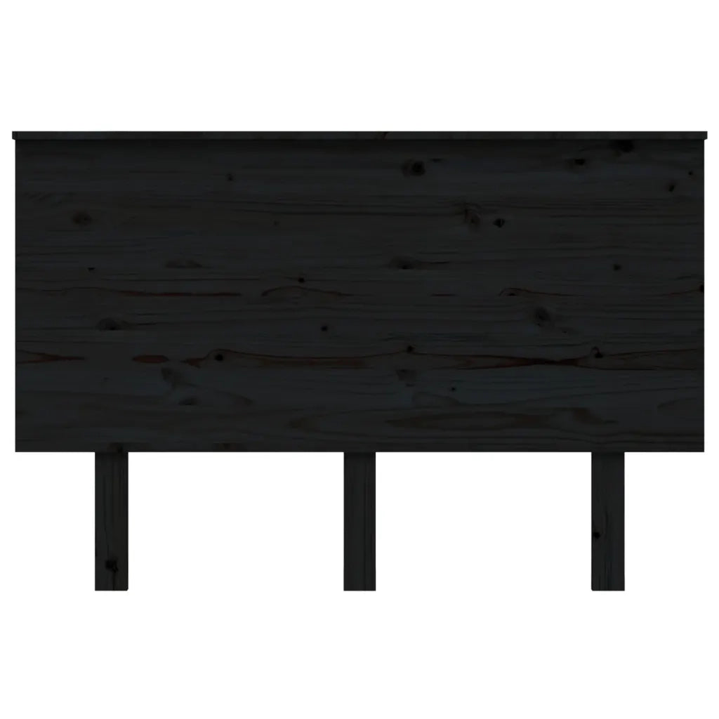 Testiera per Letto Nera 124x6x82,5 cm in Legno Massello di Pino