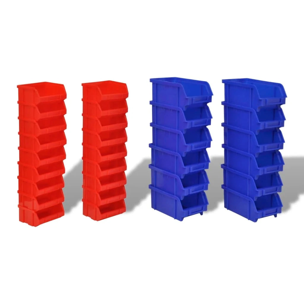 Set cestini portaoggetti da parete Plastica 30pz blu e rosso 02_0003840